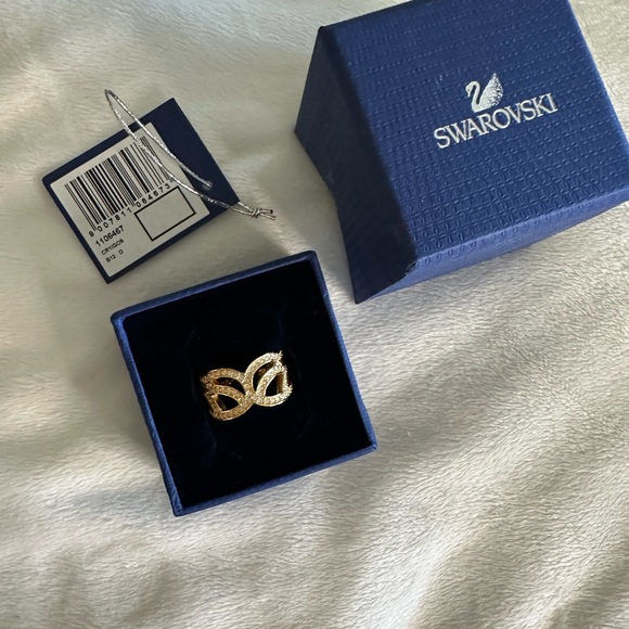 Gold Swarovski Protect Wings Ring US size 6 - Picture 3 of 7